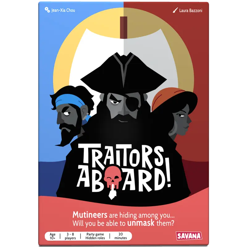 SAVANA Traitors Aboard Secret Identity Party Table Game - Latex-Free Strategy Option, Bluff & Betray, Age 8+, Travel-Size Fun for 3-10 Players, Game Nights