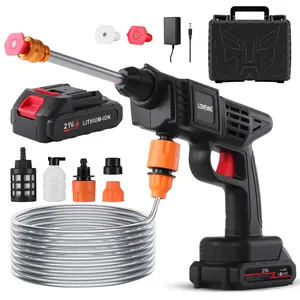 LOVEWE Cordless Pressure Washer, Handheld Power Washer with 2 Batteries, Portable Pressure Washer with 16.5ft Hose, Battery Operated Power Washer for Car, House, Patio, Garden Cleaning Accessories outdoorfun
