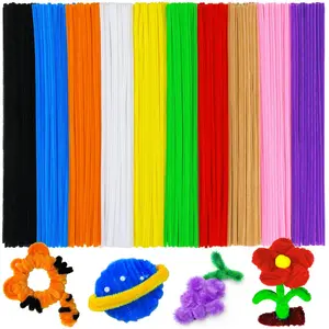 Multi-Colored Pipe Cleaners, 12 inch Chenille Stems for Crafts, Pipe Cleaners Craft Supplies for Art, DIY Projects (Multi-Colored)