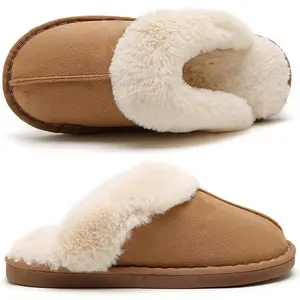 Women's Anti-Skid Cozy Fluffy Slippers | Memory Foam Insole Machine-Washable Warm Slip-Ons for Home Outdoor Travel