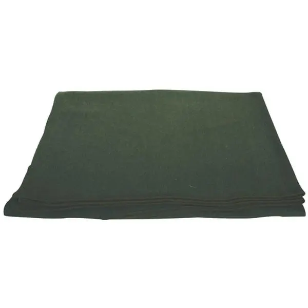 212 MAIN French Army Style Wool Blanket - French Olive, Military Look, Army-Inspired Design, Warm for Outdoor Sports, Fishing Activities