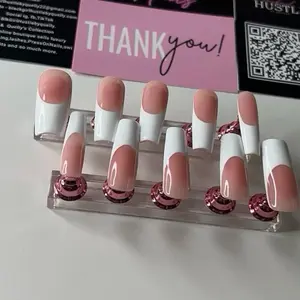 Press-On Nails Set, Reusable Artificial Nails for Women with Easy Application and Adhesive Tabs