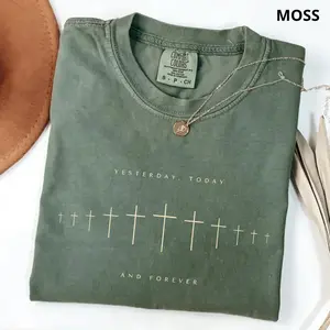 Comfort Colors Christian Shirt Bible Verse 'Yesterday, Today, and Forever' Jesus T Shirt, Christian Gift, Faith Based Christmas TShirt Love and Grace Apparel - TrendWear USA