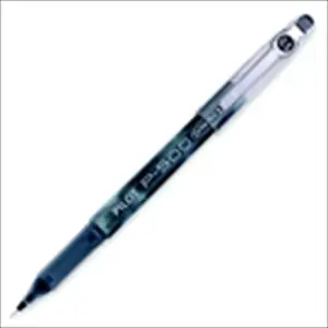 PILOT 1065565 P500 Gel Ink Rollerball Pen, Black Ink & Barrel, Pack - 12