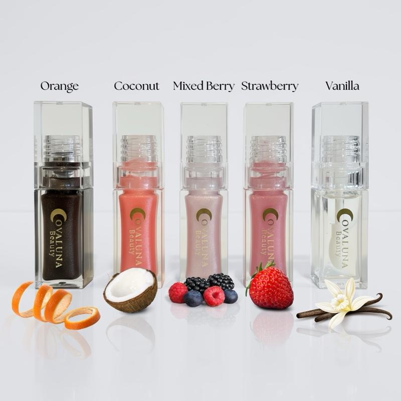 Covaluna Beauty - Starlight Gloss Collection - Rose Halo, MoshaStardust, Soft Petal, Celestial Glow & Glow Kiss - Hydrating & Lightweight Formula - Vitamin E Enriched - Elegant Shine Natural Finish Lipgloss Makeup