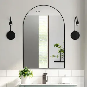 Black arched wall mirror arch bathroom mirror 24 x 36 inches wall mounted mirror for living room bedroom entryway24x36 inch black