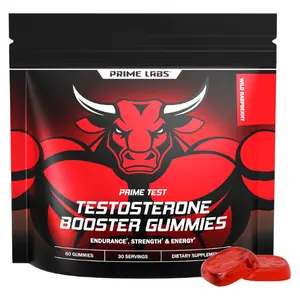 Prime Labs Testosterone Booster Gummies for Men - Wild Raspberry - 60 Count, 30 Servings