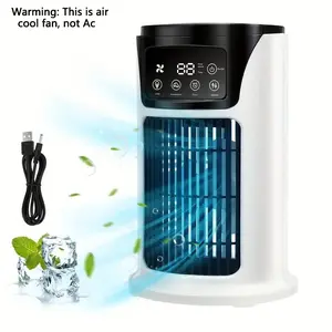 3 in 1 Portable USB Air Conditioner Humidifier with Cooling Fan, Adjustable Air Cooler Fans with Ambient Light for Gift