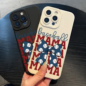 A phone case with a baseball MAMA pattern, TPU shockproof full protection case, suitable for iPhone 17/16/15/14/13/12/11 PRO MAX PLUS AIR E XS and PROMAX MINI, an ideal gift for friends and family, MS1895