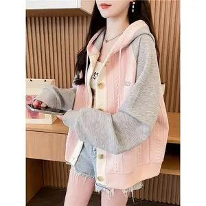 Women's Casual Hooded Sweatshirt 3-Color Block Design Lettering Textured Quilted Panels Adjustable Drawstring Hood Front Pockets Machine Washable Fall Winter Fashion SweaterAutumn  Stylish Lettering Comfortable Wear Womenswear Tops Long Sleeve Pullover