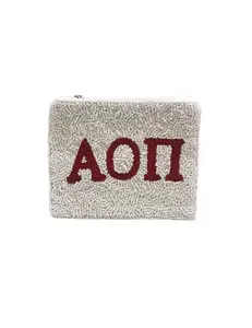 Alpha Omicro Pi Beaded Pouch