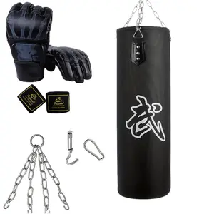 Boxing Sandbag Set, 1 Set Including Unfilled Sandbag, Boxing Gloves, Boxing Wraps, Chain & Hook, Boxing Equipment for Home Gym Workout, Ufc Gloves