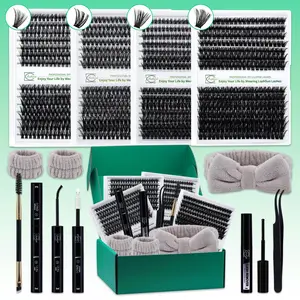 Mixed Length Individual Kit, Lash Clusters Kit, 1 Box Natural Look Eyelash Extensions, Self Grafting Curl Eyelashes, Eye Makeup Enhancement False Eyelashes, Cosmetic, False Eyelash Set, Eyelash Enhancements DIY Eyelash Extensions