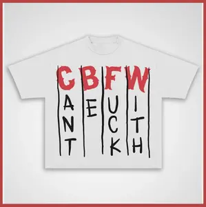 CBFW Graphic Print Cotton T-shirt Casual Oversized Y2k Streetwear Top Graphic Tee for Men Women