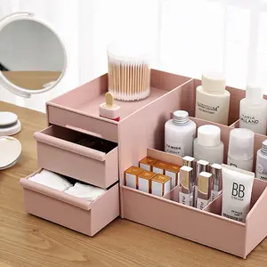 A cosmetic storage box with drawers, Cosmetic organizer box, suitable for dressing/makeup tables and bathroom storage, specifically for cosmetics and makeup tools, a cosmetic display cabinet