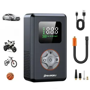 Portable Cordless Tire Air Inflator Auto Tire Pump with Digital Pressure Gauge & LED Emergency Light, Suitable for Cars and Bicycles