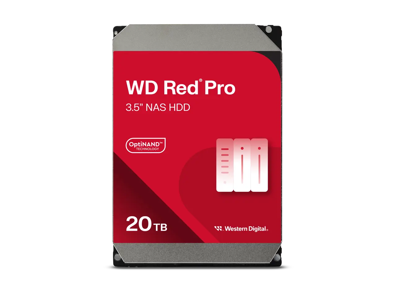 WD Red Pro 20TB NAS Internal Hard Drive HDD - 7200 RPM, SATA 6 Gb/s, CMR, 512 MB Cache, 3.5" - WD202KFGX