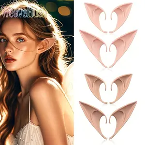 Elf Ears Cosplay Props, realistic fairy elf ears, paired with vampire dentures and goblin fake ears, perfect for Halloween, party cosplay, costume makeup and themed dress-up events.