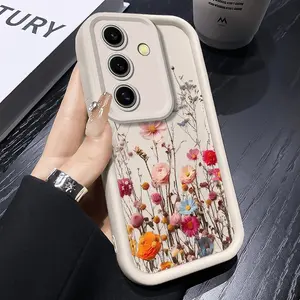 TPU Phone Case suitable for Samsung Galaxy S23 Ultra S24 S25 S22+ S20 FE Pro Plus 5G Colorful wildflowers Pattern Pocket-Friendly Shockproof Protective Soft Smartphone Casing