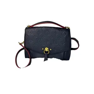 Pre-owned Louis Vuitton Empreinte Leather Crossbody Bags M43781 Shoulder Bag in Navy Monogram with Gold Hardware Structured Flap Design