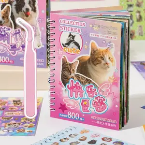 30 Sheets Cat/Dog Sticker Book + Tweezer Set, Cute Pet Series Personalize & Fun for Scrapbooking & Crafting, Decorate Your Water Bottle Laptop
