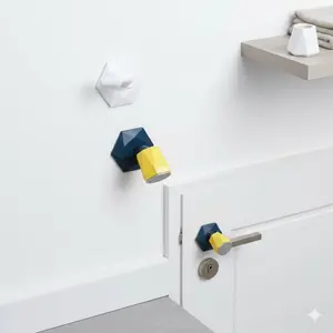 No Drill Silicone Door Stopper Bumper Pad, Slip Resistant Quiet Wall Protection, Waterproof Mildew Proof for Bathroom Bedroom, Multi-Scene Anti-Collision Buffer for Sliding Doors and Rooms, Slide Stopper