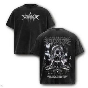 For Life Amethyst Faith Tee – Heavyweight Distressed Cotton Shirt with Archangel Iconography