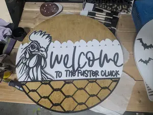 wooden door sign