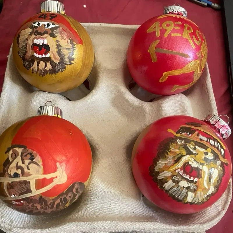 PetArtByTiger Studios Hand-Painted Made-to-Order Ornament Set – 4 Ornaments