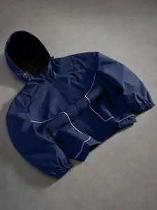 Men's Hooded Tactical Waterproof Casual Jacket, Reflective Drawstring Design, All Seasons Soft Shell, Couple Matching, Outdoor Daily Use Coats