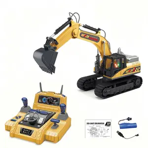 12/15-Channel Remote Control Excavator Toy, Alloy Construction Vehicle, Kids Engineering Car Gifts, Birthday & Christmas Present