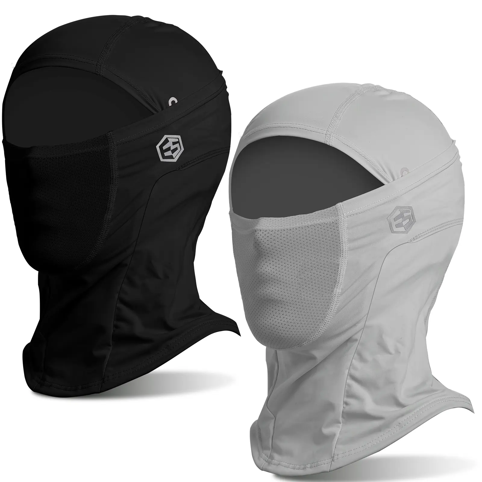 2-Piece Set Motorcycle Protective Face Cover Balaclava - Elastic Fit Nylon Blend Sunshielding Headwear, Lightweight Breathable Quick-Dry Summer UV Protection Motobike Riders Gear