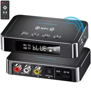 3-in-1 Audio Adapter, 5.0 BT Receiver Adapter, Bluetooth-compatible Wireless HiFi Stereo Music Adapter for Home, Car, Office