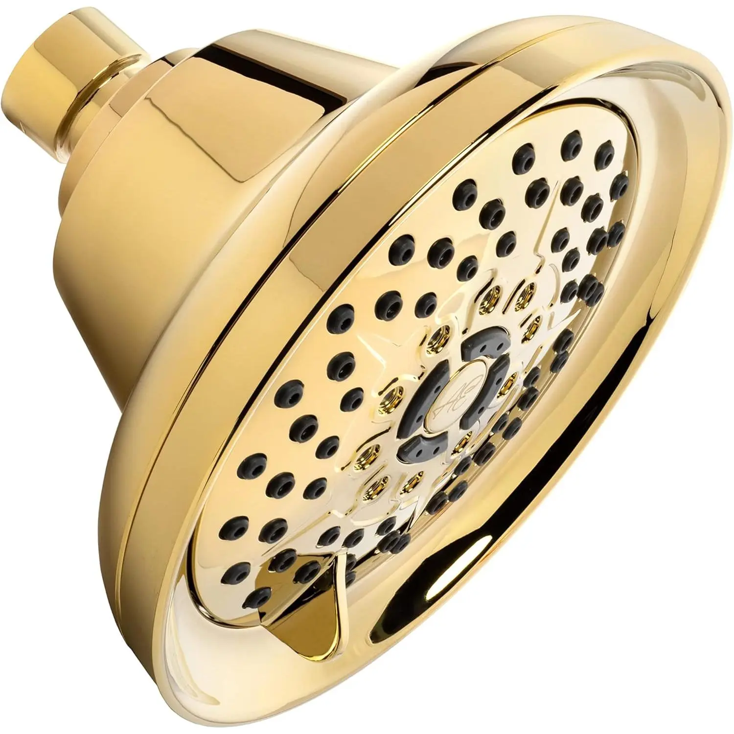 Massage Shower Head With Mist - High Pressure Boosting, Adjustable Massaging Rainfall Showerhead For Low Flow Showers With Water Saving Nozzles - 1.8 GPM - Polished Brass