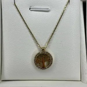 Cadenita de oro de 10k del árbol de la vida  para mujer ajustable a cualquier medida con caja de regalo