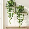 Ivydale Fake Plants 2 Pcs Faux Pothos Plants Potted Indoor Artificial Hanging Plants Realistic Fake Greenery Table Desk Bathroom Office Bedroom Living Room Shelf Modern Farmhouse Decor Indoor