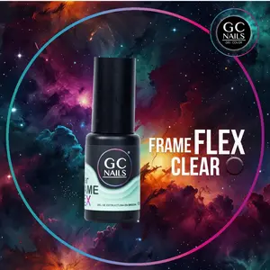 Gc Nails Clear Frame Flex Gel - Structure Gel in Brush Presentation -12ml for Strengthening Natural Nails and Artificial Nails