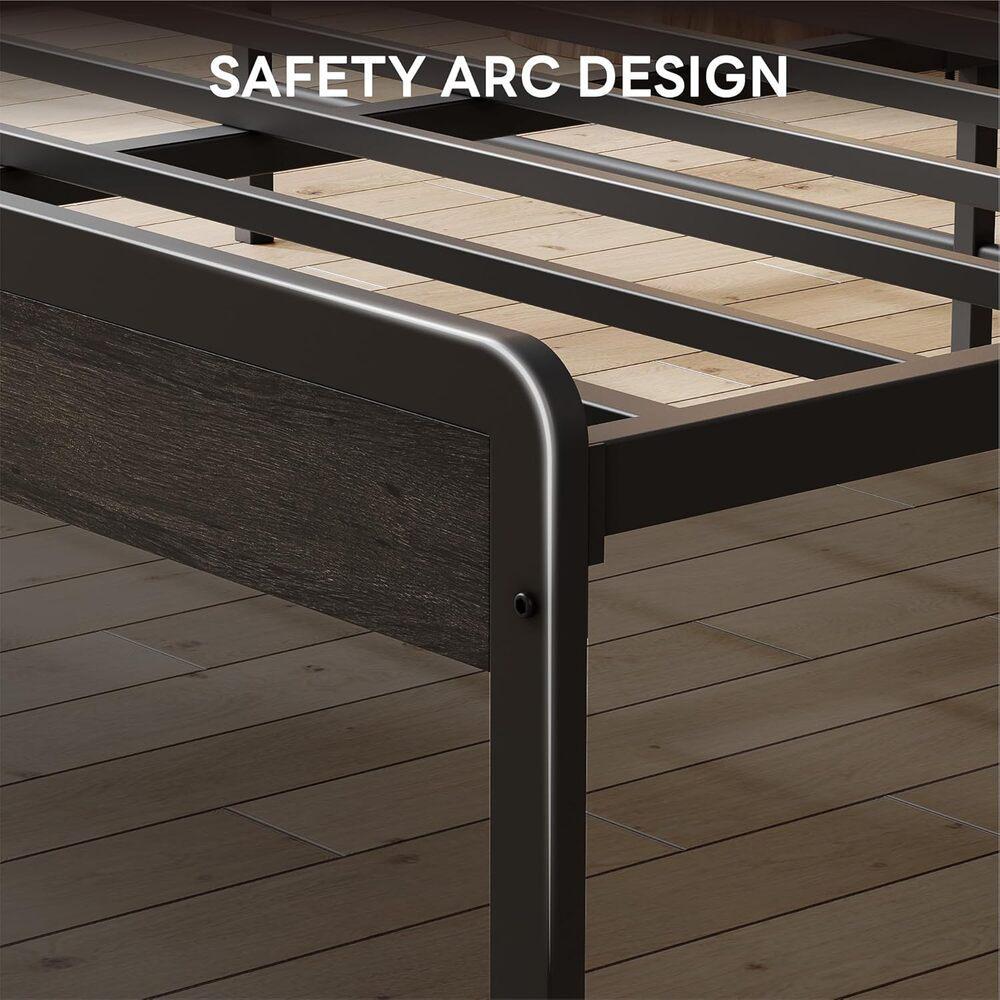 LIKIMIO California King Bed Frame with Headboard, Dark Wood Camas California King with Strong Supports, Sturdy, Noise-Free