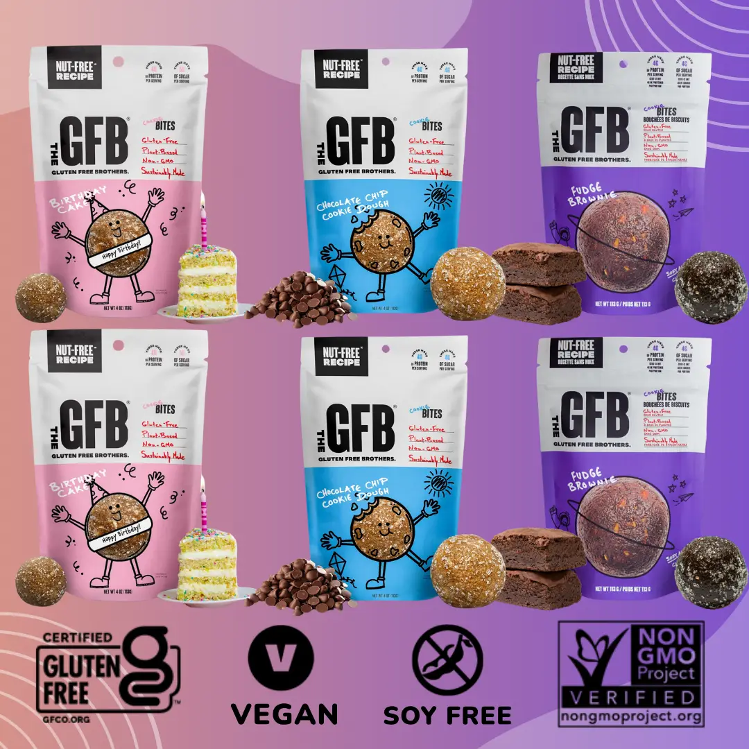 The GFB Cookie Protein Bites Variety Pack - Nut Free (6 Count) High Protein Snac...