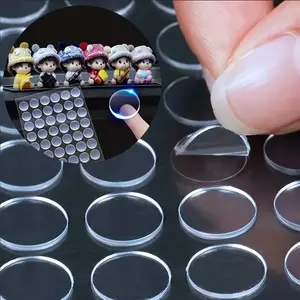 Double Sided Adhesive Dots Clear Sticky Tack Tape Removable Stickers Acrylic Round Putty Waterproof Sticky Dot for Balloon Craft DIY Art Office Supplies (15mm, 50)