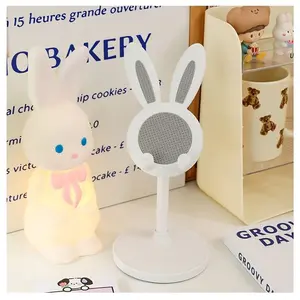 Easter Bunny Phone Stand, Cute Cartoon Design with Rabbit Ears and Bow, Adjustable Height 0°-60°, Durable Plastic, Desk Organizer