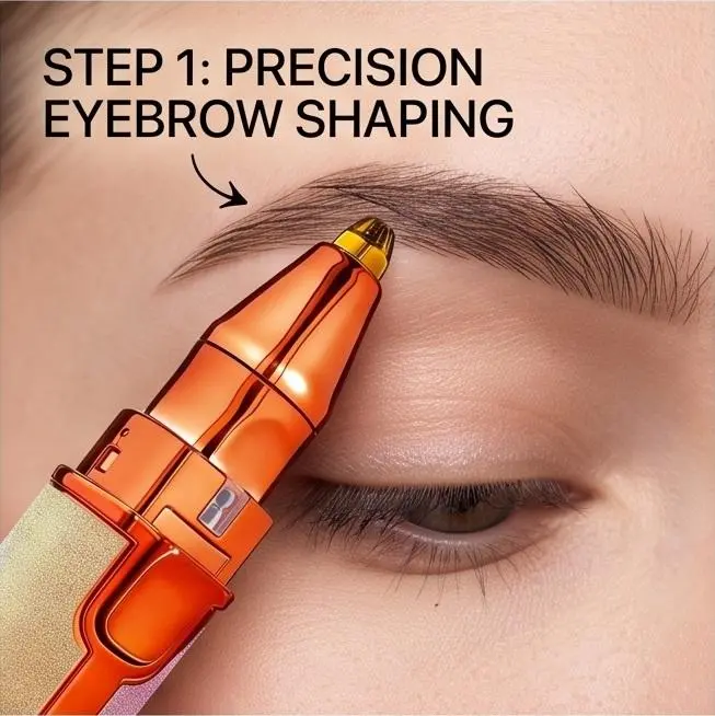 Portable 2-in-1 eyebrow trimmer and facial shaver with USB charging, suitable for various body parts,
