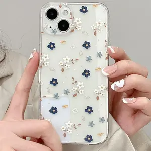 Floral Pattern Phone Case, Anti-drop Shockproof Durable Phone Protective Cover, Phone Accessory Compatible with iPhone 7 8 X XR XS 11 12 13 14 15 Pro Max