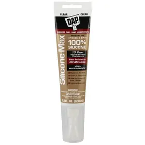 Dap 273647 2.8 oz Silicone Max Premium Kitchen & Bath Silicone Sealant, Clear