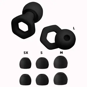 Reusable Silicone Ear Plugs, Waterproof Ear Tips in XS/s/m/l, Suitable for Sleep, Swimming, Travel, Comfortable and Durable