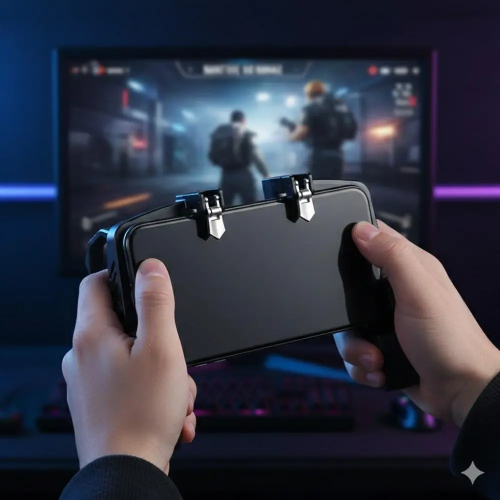 Pro Gaming Controller for Mobile Shooters: High Sensitivity Joystick & Triggers, Ergonomic Grip, Compatible with iOS/Android, Enhanced Aim & Reaction for Popular FPS Games. Easy Setup, Quick Play.