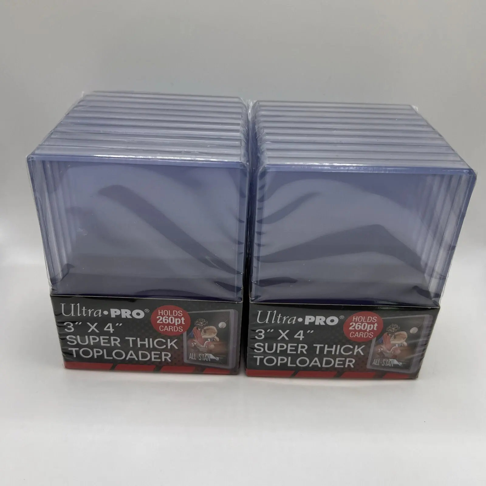 Ultra Pro 3X4 Super Thick Toploaders 2 Packs of 10 for up to 260pt Cards