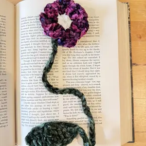 Crochet Flower Bookmarks with Velour Finish - Set of 3