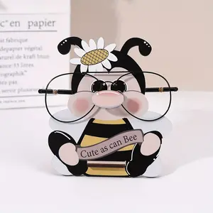 Cute Bee Glasses Holder, Cartoon Bee Design Glass Stand, Home Office Decor, Bee Festival Accessory, Unique Eyewear Display Rack