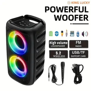 Kinglucky Wireless Outdoor Boombox Speaker – Super Loud Sound, Long Battery Life, TWS, Type-C, TF/AUX/USB, Mic Compatible, Perfect for Party, Camping, Outdoor, Festival & Gifts! Audio Smartphone